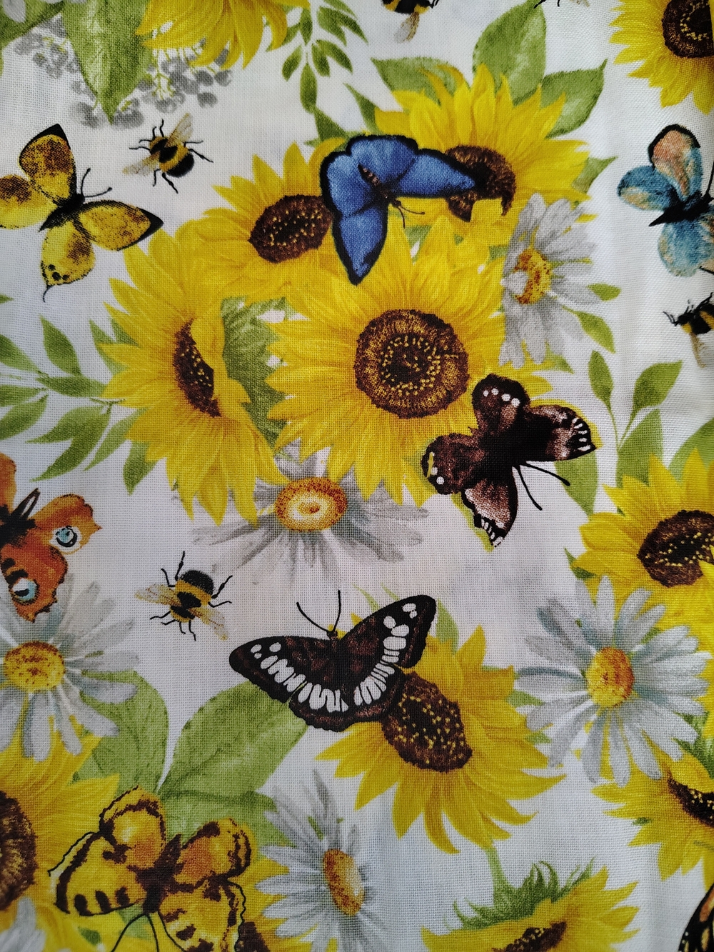 Sunflower & Butterfly Fabric Panel - 5 Fat Quarter Bundle